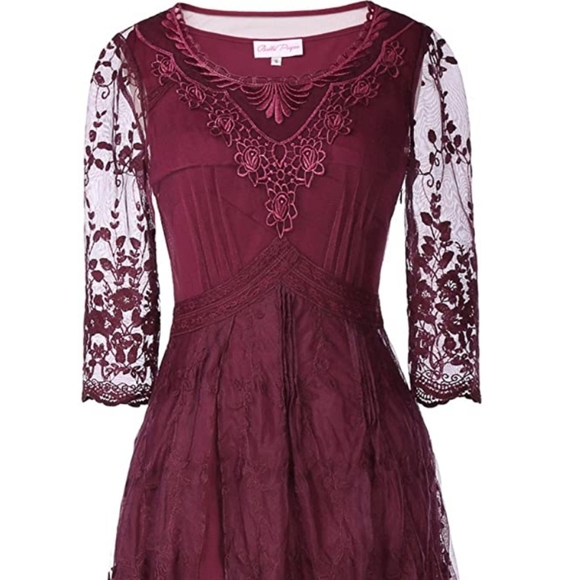 Vintage Titanic Style Lace Maxi Dress - Picture 9 of 11